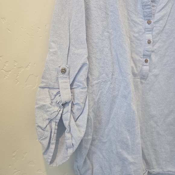Hester & Orchard blue Linen blend blouse size Large - Picture 7 of 8